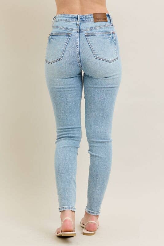 Judy Blue Mid Rise Tummy Control Vintage Wash Skinny