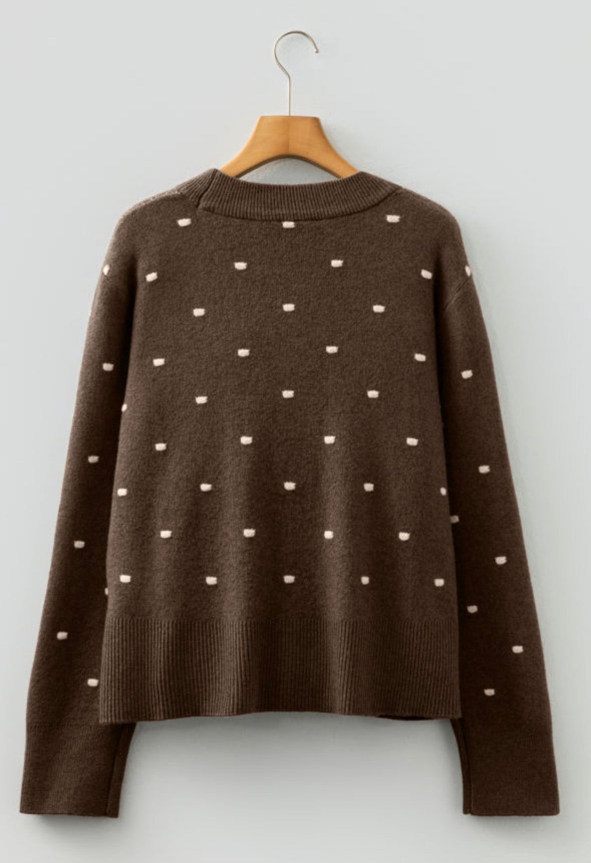 Coffee Dotted Print Sweater