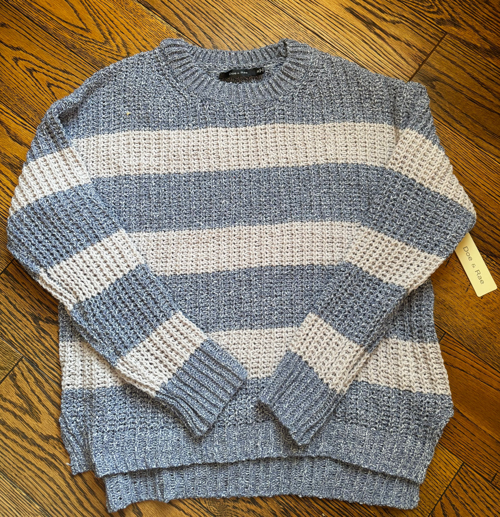 Blue Striped Knitted Sweater